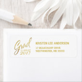 Afstuderen Faux Gouden Folie Elegant Handschrift Etiket (Insitu)