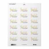 Afstuderen Faux Gouden Folie Handgeschreven Script Etiket (Full Sheet)