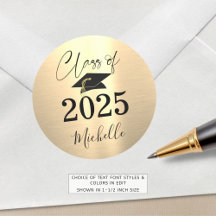 Afstuderen Faux Metallic Goud Handgeschreven Scrip