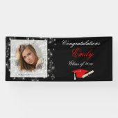 Afstuderen, faux sprankelende glitter, foto spandoek (Horizontaal)