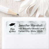 Afstuderen Faux White Marble Afstudeerder's retour Etiket (Insitu)