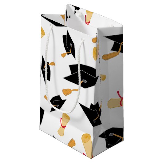 Afstuderen Favor Gift Bag Klein Cadeauzakje (Voorkant Gekanteld)