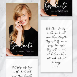 Afstuderen Favor Invoegen Foto Gebed Kaart