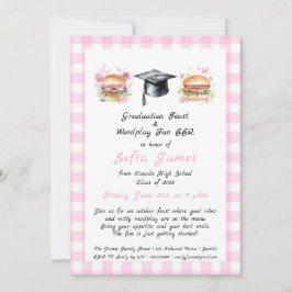 Afstuderen Feest & Wordplay Fun BBQ Party Kaart