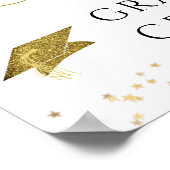 Afstuderen feestdag Gold Glitter Welkom Poster (Hoek)