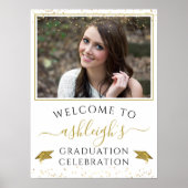 Afstuderen feestdag Gold Glitter Welkom Poster (Voorkant)