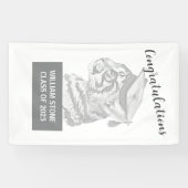 Afstuderen feestelijk gepersonaliseerd spandoek (Horizontaal)