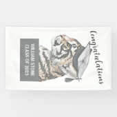 Afstuderen feestelijk gepersonaliseerd spandoek (Horizontaal)