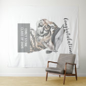 Afstuderen feestelijke gepersonaliseerde achtergro wandkleed (In Situ (horizontaal))