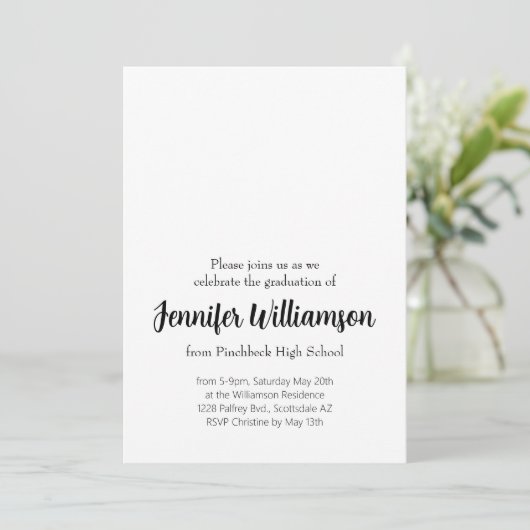 afstuderen feestuitnodiging One Side A Kaart (Staand voorkant)