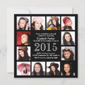 Afstuderen feestvieren met 12 foto's kaart (Voorkant)