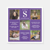 Afstuderen feiten Foto collage Paars Afstuderen Servet (Voorkant)