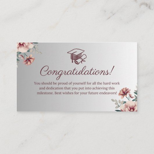 Afstuderen felicitatiekaart informatiekaartje (Achterkant)