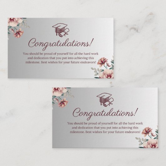 Afstuderen felicitatiekaart informatiekaartje (Voorkant / Achterkant)