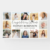 Afstuderen feliciteert 12 Photo Collage Modern Scr Spandoek (Horizontaal)