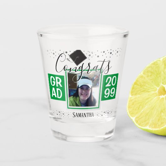 Afstuderen feliciteert AFSTUDEERDER Jaar Groen Shot Glas (Voorkant)