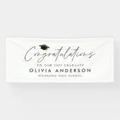 Afstuderen feliciteert eenvoudig modern script spandoek (Horizontaal)