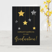 Afstuderen feliciteert Gold en Silver-look Kaart (Gele Bloem)