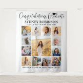 Afstuderen feliciteert grote fotocollage achtergro wandkleed (Voorkant)