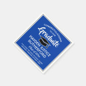 Afstuderen feliciteert Modern Royal Blue en White Servet (Hoek)