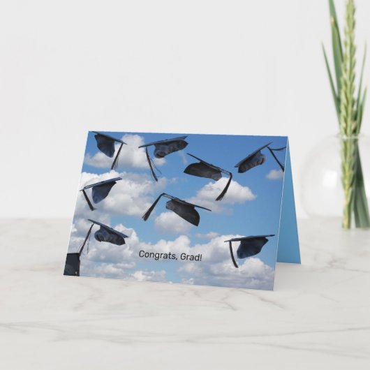 Afstuderen feliciteert petten in de lucht kaart (Voorkant)