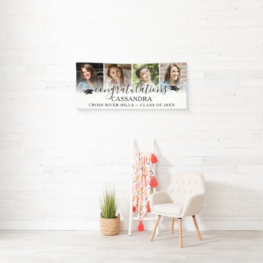 Afstuderen feliciteert Script 4 Foto's Spandoek (Insitu)