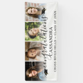 Afstuderen feliciteert Script 4 Foto's Spandoek (Verticaal)