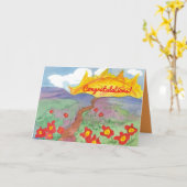 Afstuderen feliciteert Sunshine Horizon Kaart (Gele Bloem)