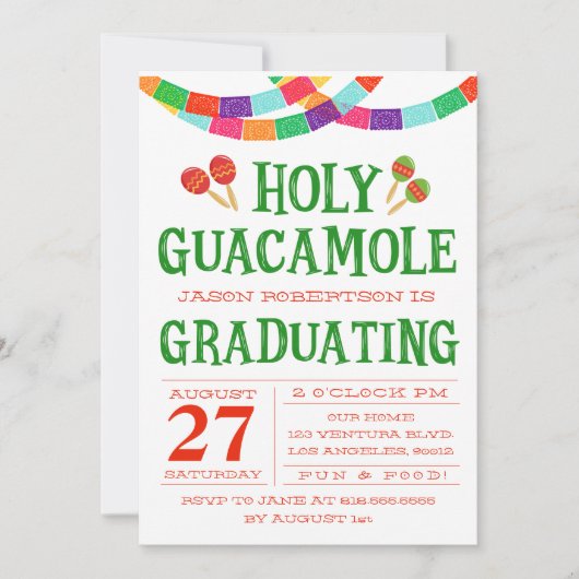 AFSTUDEREN FIESTA INVITATIE KAART (Voorkant)