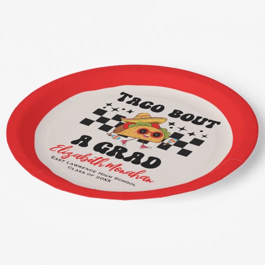 Afstuderen Fiesta Taco over een cijfer Papieren Bordje (Gekanteld)