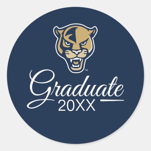 AFSTUDEREN FIU Panthers Ronde Sticker (Voorkant)