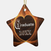 Afstuderen Flaming Oranje Heart Design Keepomwille Keramisch Ornament (Links)