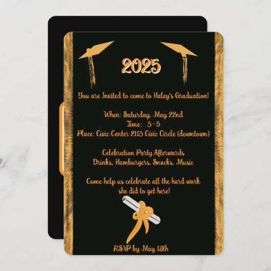 Afstuderen Flat Announcement Kaart (Voorkant / Achterkant)