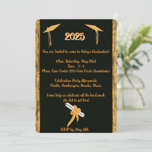 Afstuderen Flat Announcement Kaart (Staand voorkant)