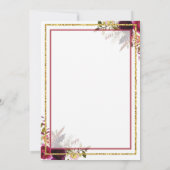 Afstuderen Floral Berry Rustic Gold Invitation Kaart (Achterkant)
