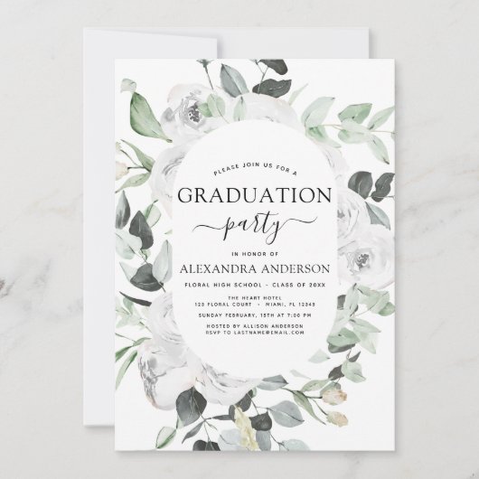 afstuderen Floral Eucalyptus Greenery 2023 Kaart (Voorkant)