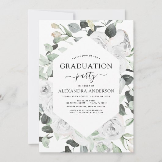 afstuderen Floral Eucalyptus Greenery Kaart (Voorkant)