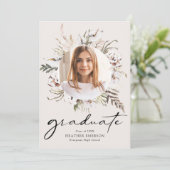 Afstuderen Floral Graduation Party Kaart (Staand voorkant)