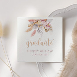 Afstuderen Floral Pampas grass Neutral Tones Paper Servet