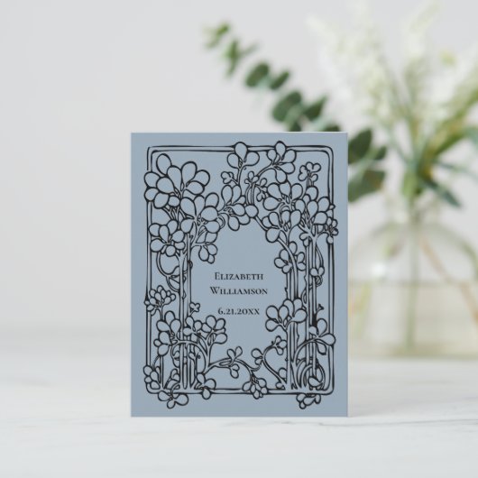  Afstuderen Floral slaat de datum op Briefkaart (Staand voorkant)