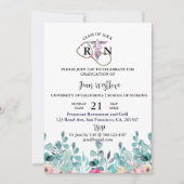 Afstuderen Floral Spring Invitation Feestdagenkaart (Voorkant)