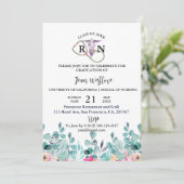 Afstuderen Floral Spring Invitation Feestdagenkaart (Staand voorkant)