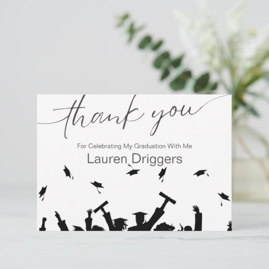 Afstuderen Flying Petten Dank u Bedankkaart (Staand voorkant)