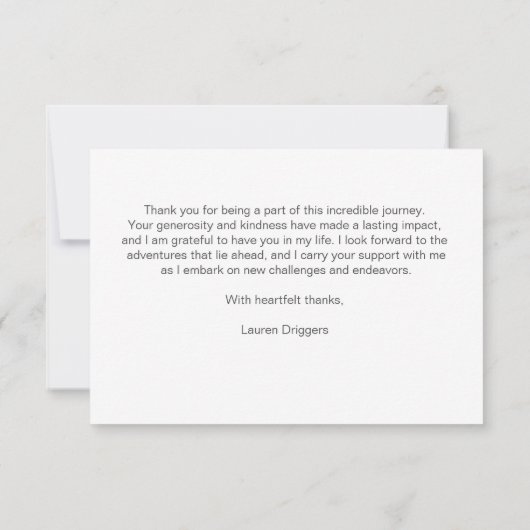 Afstuderen Flying Petten Dank u Bedankkaart (Achterkant)