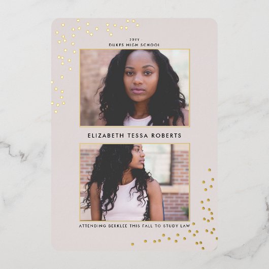 Afstuderen Folie Folie Uitnodiging (Voorkant)