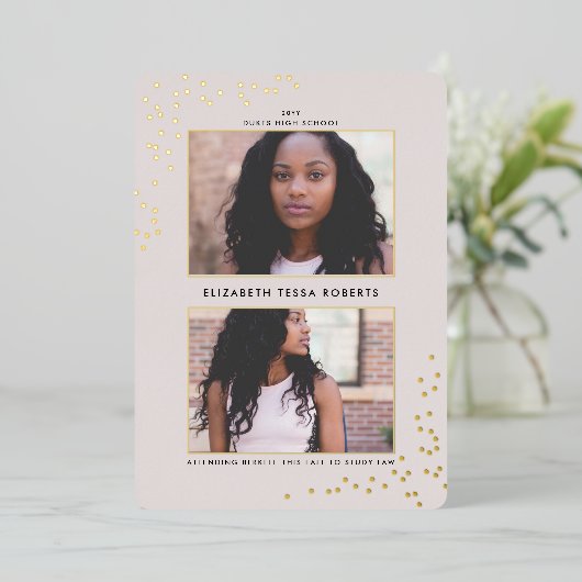 Afstuderen Folie Folie Uitnodiging (Staand Voorkant)