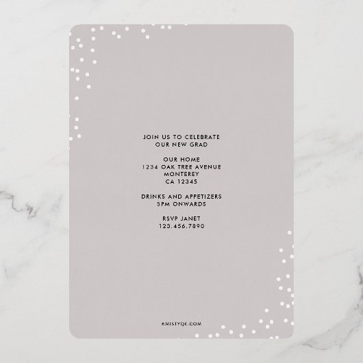 Afstuderen Folie Folie Uitnodiging (Achterkant)