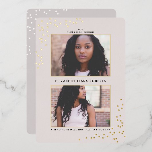 Afstuderen Folie Folie Uitnodiging (Voorkant / Achterkant)