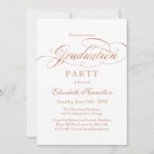 Afstuderen Folie Roos Gold Elegant Script Afstudee Kaart (Voorkant)