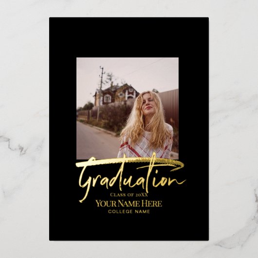 Afstuderen Folie Uitnodiging Kaarten (Voorkant)